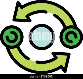 Die Kreislaufwirtschaft verarbeitet Ressourcen, um Abfall und Verschmutzung für eine nachhaltige Zukunft zu reduzieren Stock Vektor