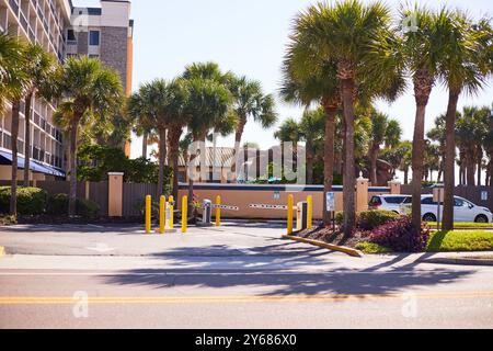 Fotos, die kürzlich bei einem Besuch am Florida Beach während des Aufenthalts im Hampton Inn gemacht wurden. Kunst an der Wand, Fotos vom Balkon und am Strand Stockfoto