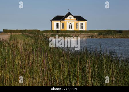 Teepavillon auf der Burg von Valdemar auf der Insel Tasinge bei Svendborg in Süddänemark Stockfoto