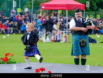 Highland Dancing im Glenurquhart Highland Gathering and Games, Drumnadrochit Stockfoto