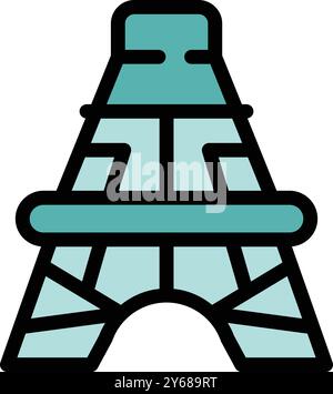 Einfach umrissenes Symbol des eiffelturms, das frankreich, Tourismus und Reisen repräsentiert Stock Vektor