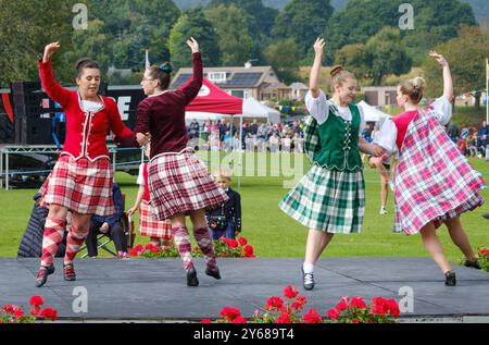 Highland Dancing im Glenurquhart Highland Gathering and Games, Drumnadrochit Stockfoto