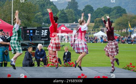 Highland Dancing im Glenurquhart Highland Gathering and Games, Drumnadrochit Stockfoto