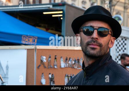 JR am Set für das Projekt die Chroniken von Neapel auf der Piazza Dante Stockfoto