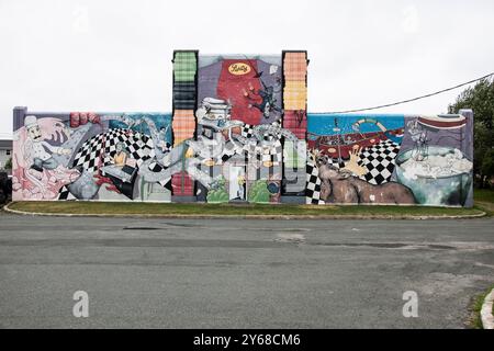 Wandgemälde von Purity Factories Ltd an der Blackmarsh Road in St. John's, Neufundland & Labrador, Kanada Stockfoto