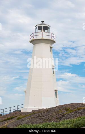 Moderner Leuchtturm am Cape Spear Lighthouse National Historic Site in St. John's, Neufundland & Labrador, Kanada Stockfoto