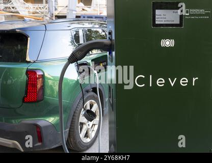 Clevere Ladestation für Elektroautos, Frederiksberg, Kopenhagen, Dänemark, Europa Stockfoto