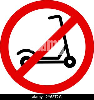 Schild, das verbietet, einen Roller zu fahren - Vektorsymbol Stock Vektor