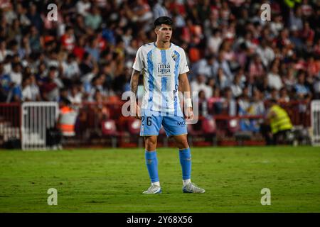 Granada, Granada, Spanien. September 2024. Antonio Cordero von MÃlaga CF während des Liga-Spiels zwischen Granada CF und MÃlaga CF im Nuevo Los CÃrmenes Stadion am 20. September 2024 in Granada, Spanien. (Kreditbild: © José M Baldomero/Pacific Press via ZUMA Press Wire) NUR REDAKTIONELLE VERWENDUNG! Nicht für kommerzielle ZWECKE! Stockfoto