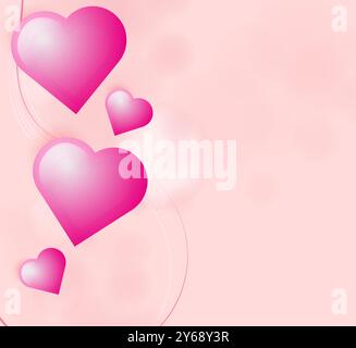 Niedliche Herzen in verschiedenen Farben und Formen Stock Vektor