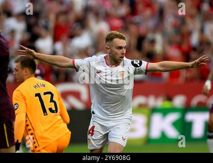 Spanisch La Liga EA Sports Fußball Spiel Sevilla gegen Valladolid im Sanchez Pizjuan Stadion in Sevilla, Spanien. September 2024. JORNADA 7 LIGA 1ª DIVISION ESTADIO SANCHEZ PIZJUAN SEVILLA FC - REAL VALLADOLID 900/Cordon PRESS Credit: CORDON PRESS/Alamy Live News Stockfoto