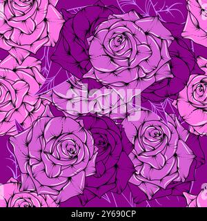 Blumen Rosen nahtloser Hintergrund Stock Vektor