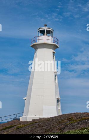 Moderner Leuchtturm am Cape Spear Lighthouse National Historic Site in St. John's, Neufundland & Labrador, Kanada Stockfoto