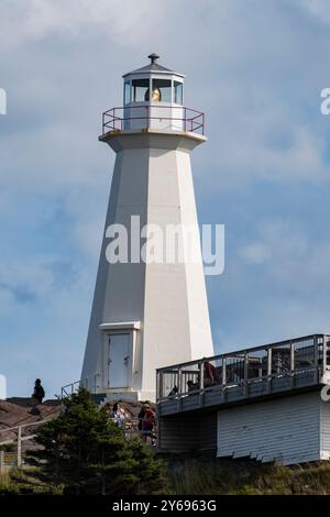 Moderner Leuchtturm am Cape Spear Lighthouse National Historic Site in St. John's, Neufundland & Labrador, Kanada Stockfoto