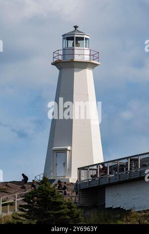 Moderner Leuchtturm am Cape Spear Lighthouse National Historic Site in St. John's, Neufundland & Labrador, Kanada Stockfoto