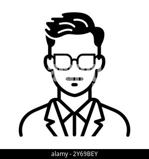 Händlersymbol oder modernes Zeilensymbol. Vektorgrafik und Ikonendesign mit auffälligen Konturen. Schwarz-weiß Pixel Perfect minimalistisches Symbol isoliert weiß Stock Vektor