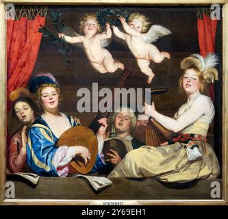 The Concert, 1624, Gerrit van HONTHORST, Utrecht (Pays-Bas), 1590 - 1656, Musée du Louvre, Paris, Frankreich. Stockfoto