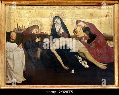 Das Pietà de Villeneuve-lès-Avignon, um 1455, Enguerrand QUARTON, Originaire du diocèse de Laon, connu en Provence de 1444 à 1466, Musée du Louvre, Paris, Frankreich. Stockfoto