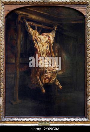 Der Geschlachtete Ochse, 1655, Rembrandt Harmensz. Van RIJN, dit REMBRANDT, Leyde (Pays-Bas), 1606 - Amsterdam (Pays-Bas), 1669, Musée du Louvre, Paris, Frankreich. Stockfoto