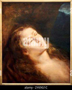 Mary Magdalene in der Wüste, 1845, Öl auf Leinwand, Eugène DELACROIX, Saint-Maurice (près de Paris), 1798 - Paris, 1863, Eugène Delacroix Museum, Paris, Frankreich. Stockfoto