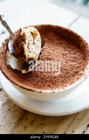 Nutella und Mascarpone Tiramisu, Sant Cugat del Vallès, (Vallès Occidental), Katalonien, Spanien. Stockfoto