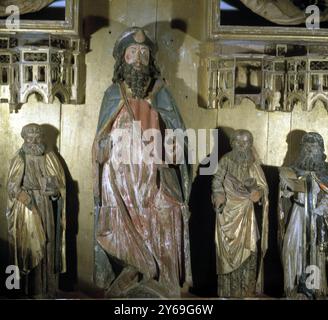 SANTIAGO EL BÜRGERMEISTER. SANTIAGO PEREGRINO. APOSTOL . MARTIR AÑO 44. "SANTIAGO PEREGRINO" MADERA POLICROMADA. COLEGIATA DE COVARRUBIAS. BURGOS. Stockfoto