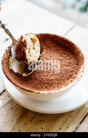 Nutella und Mascarpone Tiramisu, Sant Cugat del Vallès, (Vallès Occidental), Katalonien, Spanien. Stockfoto