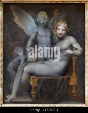 Venus, Hymen und Cupid, um 1793, Öl auf Leinwand, Pierre-Paul PRUD'HON, Cluny, 1758 - Paris, 1823, Musée du Louvre, Paris, Frankreich. Stockfoto