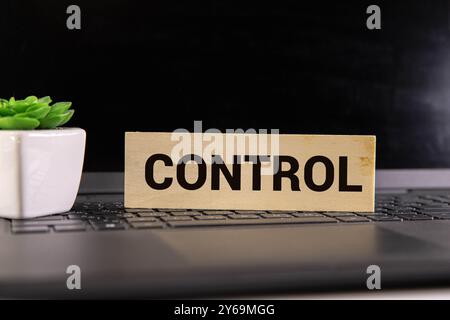 Man macht das Wort steuert. Business- und Process Management Konzept. Die Überwachung der Einhaltung der Regeln und Verantwortlichkeiten. Verwalten von Mitarbeitern Stockfoto