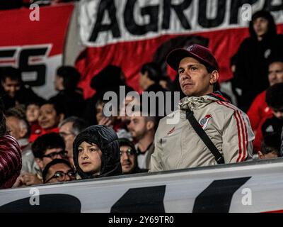 Buenos Aires, Argentinien. September 2024. Der Club Atletico River Plate trifft auf Colo Colo in Chile zu einem neuen Datum der Copa CONMEBOL Libertadores. River hat gerade seinen klassischen Rivalen Boca Juniors besiegt. Quelle: Facundo Morales/Alamy Live News Stockfoto