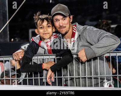 Buenos Aires, Argentinien. September 2024. Der Club Atletico River Plate trifft auf Colo Colo in Chile zu einem neuen Datum der Copa CONMEBOL Libertadores. River hat gerade seinen klassischen Rivalen Boca Juniors besiegt. Quelle: Facundo Morales/Alamy Live News Stockfoto