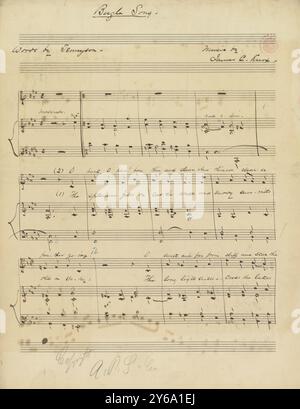 Musik 1800–1900; Musikmanuskripte; Knox, James C. Bugle Lied, Knox, James C., 1800–1900, Schmidt, Arthur Paul, Musikverlag, populäre Musik, Schreiben und Veröffentlichen, Noten, Music, United States, 19th Century, Music, United States, Manuskripte, Usa, Manuskripte Stockfoto