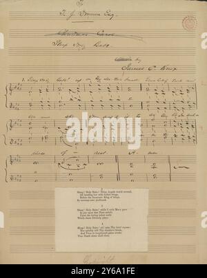 Musik 1800–1900; Musikmanuskripte; Knox, James C. Sleep Holy Babe, Knox, James C., 1800–1900, Schmidt, Arthur Paul, Musikverlag, populäre Musik, Schreiben und Veröffentlichen, Noten, Music, United States, 19th Century, Music, United States, Manuskripte, Usa, Manuskripte Stockfoto