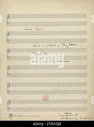 Musik 1800–1900; Musikmanuskripte; Risher, Anna Priscilla. Ihre Stimme, Risher, Anna Priscilla., 1800 - 1900, Schmidt, Arthur Paul, Musikverlag, populäre Musik, Schreiben und Veröffentlichen, Noten, Music, United States, 19th Century, Music, United States, Manuskripte, Usa, Manuskripte Stockfoto