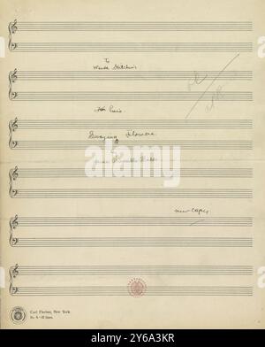 Musik 1800–1900; Musikmanuskripte; Risher, Anna Priscilla. Schwankende Blumen, Risher, Anna Priscilla., 1800 - 1900, Schmidt, Arthur Paul, Musikverlag, populäre Musik, Schreiben und Veröffentlichen, Noten, Music, United States, 19th Century, Music, United States, Manuskripte, Usa, Manuskripte Stockfoto