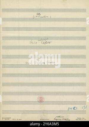 Musik 1800–1900; Musikmanuskripte; Risher, Anna Priscilla. Valse mélodique, Risher, Anna Priscilla., 1800 - 1900, Schmidt, Arthur Paul, Musikverlag, populäre Musik, Schreiben und Veröffentlichen, Noten, Music, United States, 19th Century, Music, United States, Manuskripte, Usa, Manuskripte Stockfoto