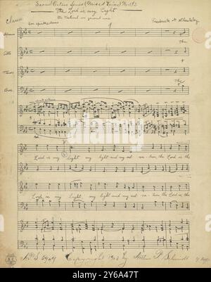 Musik 1800–1900; Musikmanuskripte; Shackley, Frederick N. der Herr ist mein Licht, Shackley, Frederick N., 1800–1900, Schmidt, Arthur Paul, Musikverlag, populäre Musik, Schreiben und Veröffentlichen, Noten, Music, United States, 19th Century, Music, United States, Manuskripte, Usa, Manuskripte Stockfoto