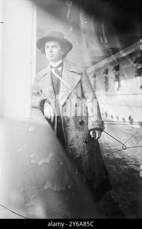 Jan Kubelik, Foto zeigt den tschechischen Geiger und Komponisten Jan Kubelík (1880-1940)., 1912. Mai, Glasnegative, 1 negativ: Glas; 5 x 7 cm. Oder kleiner. Stockfoto