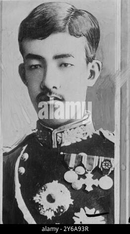 Kronprinz von Japan (heute Kaiser), Foto zeigt Kronprinz Hirohito (1901–1989), der spätere Kaiser von Japan (1926–1989) war. (Quelle: Researcher D. Free, ca. 1921, veröffentlicht später, Glass negative, 1 negativ: Glass; 5 x 7 Zoll Oder kleiner. Stockfoto