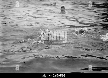 May E. Miller - Claw Stroke, Foto zeigt Mary Elizabeth Miller, ein vierzehnjähriges Mädchen, das 1915 über den Hudson River schwamm. Sie macht wahrscheinlich den Krabbelschlag., 7. September 1912, Glasnegative, 1 negativ: Glas; 5 x 7 Zoll Oder kleiner. Stockfoto