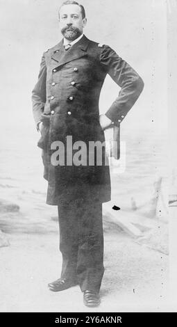 Prinz von Monaco, Foto zeigt Albert I., Prinz von Monaco (1848-1922)., 10. September 1913, Glasnegative, 1 negativ: Glas; 5 x 7 Zoll Oder kleiner. Stockfoto