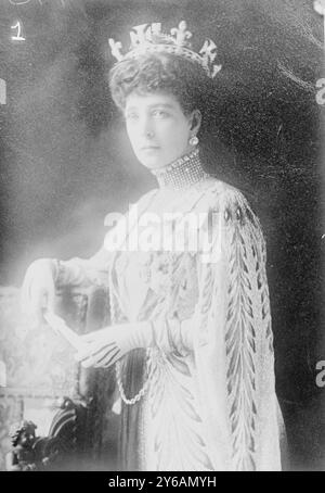 Ihre Majestät Königin Alexandra, Foto zeigt Alexandra von Dänemark (1844–1925), Königin des Vereinigten Königreichs von 1901 bis 1910 als Gemahlin von Edward VII., 1913. Dezember, Glasnegative, 1 negativ: Glas; 5 x 7 cm. Oder kleiner. Stockfoto