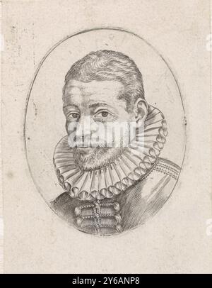 Porträt des Kaufmanns Hans Felbier, Druck, Druckerei: Anonym, Nachdruck: Hendrick Goltzius, 1582 - 1667, Papier, Gravur, Höhe, 54 mm x Breite, 43 mm Stockfoto