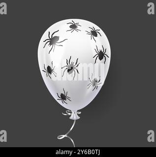 Ballon mit schwarzen Spinnen realistische Vektorillustration Stock Vektor