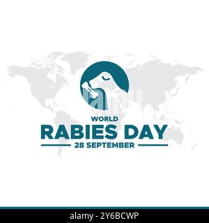 World Tollwut Day, 28. September, Grußkarte, Vorlage für soziale Medien, editierbare Vorlage, Banner-, Post-, Flyer-Design. Konzept des World Tollwut Day. Stock Vektor