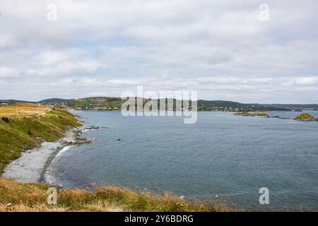 Blick auf den Strand von den Downs in Ferryland, Neufundland & Labrador, Kanada Stockfoto