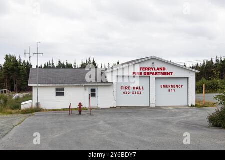 Feuerwehr auf NL 10 in Ferryland, Neufundland & Labrador, Kanada Stockfoto