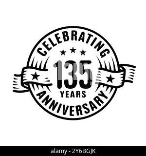 135 Jahre Logo-Designvorlage. Vektor und Illustration zum 135. Jahrestag. Stock Vektor