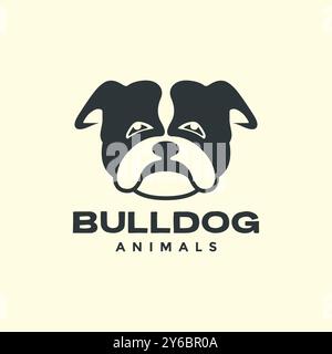 Cane corso Bulldog Kopf Haustiere Cartoon Maskottchen trauriges Logo Vektor Icon Illustration Stock Vektor