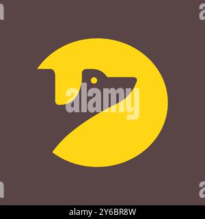 Hund Haustiere Kopf geometrische moderne Minimal Kreis Logo Vektor Icon Illustration Stock Vektor